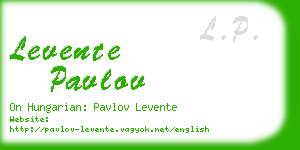 levente pavlov business card